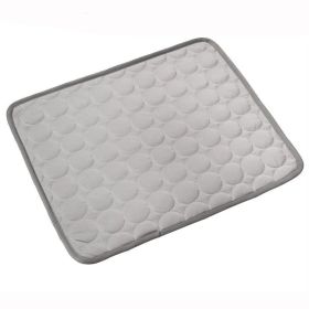 Pet Dog Cat Ice Silk Cold Nest Pad For Cooling In Summer (Option: Gray-150x100cm)