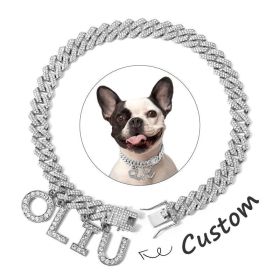 Luxury Alloy Dog Firewood Walking Collar (Option: Silver-35cm)
