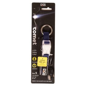 DGS Pet Products Comet Rechargeable Light Up Dog Collar Small Red 13.5" - 16" x 0.6" (Color: Navy, size: small)
